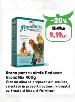 Animax Hrana pentru nimfe Padovan GrandMix Ofertă