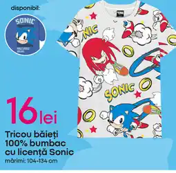Pepco Tricou băieţi 100% bumbac cu licență Sonic Ofertă