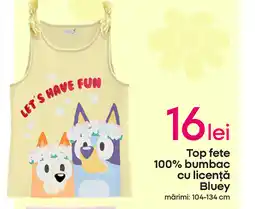 Pepco Top fete 100% bumbac cu licenţă Bluey Ofertă