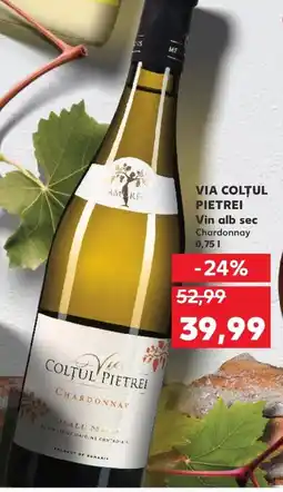 Kaufland VIA COLȚUL PIETREI Vin alb sec Ofertă