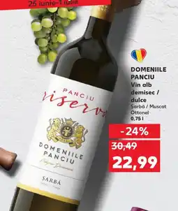 Kaufland DOMENIILE PANCIU Vin alb demisec / dulce Ofertă