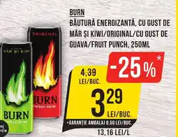 Mega Image BURN Băutură energizantă, cu gust de măr şi kiwi/original/cu gust de guava/fruit punch Ofertă