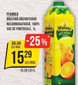 Mega Image PFANNER Băutură răcoritoare necarbogazoasă, 100% suc de portocale Ofertă