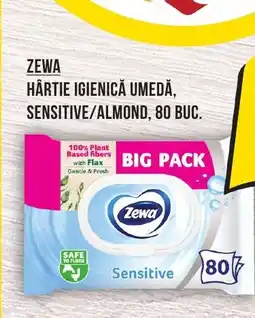 Mega Image ZEWA Hârtie igienică umedă, sensitive/almond, 80 buc. Ofertă