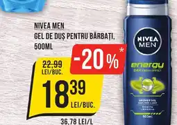 Mega Image Nivea men gel de duş pentru bărbaţi Ofertă