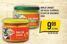 Mega Image World's market sos salsa, cu brânză/ cu gust de guacamole Ofertă