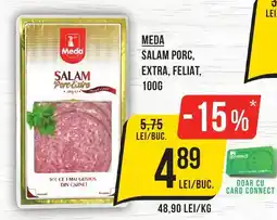 Mega Image Meda salam porc, extra, feliat Ofertă