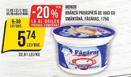 MONOR Brânză proaspătă de vaci cu smântână, făgăras