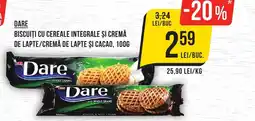 Mega Image Dare biscuiți cu cereale integrale și cremă de lapte/cremă de lapte şi cacao Ofertă