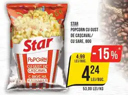Mega Image STAR Popcorn cu gust de cascaval/ cu sare Ofertă