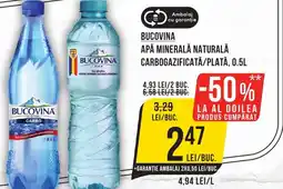 Mega Image Bucovina apă minerală naturală carbogazificată/plata Ofertă