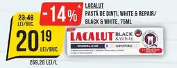 Mega Image Lacalut pastă de dinți, white & repair/ black & white Ofertă