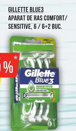 Mega Image Gillette blue3 aparat de ras comfort/ sensitive, 6/6+2 buc. Ofertă