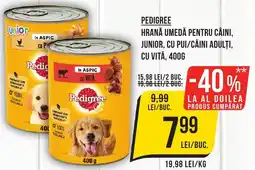 Mega Image Pedigree hrană umedă pentru câini, junior, cu pui/câini adulţi, cu vită Ofertă