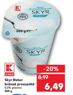 Kaufland Skyr Natur brânză proaspătă Ofertă