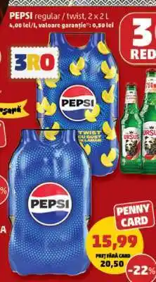 Penny PEPSI regular / twist, 2 x 2 L Ofertă
