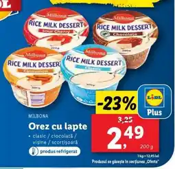 Lidl MILBONA Orez cu lapte Ofertă