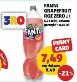 Penny FANTA GRAPEFRUIT ROZ ZERO 2L Ofertă