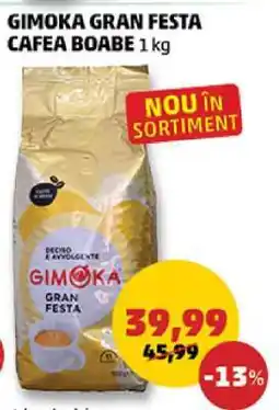 Penny GIMOKA GRAN FESTA CAFEA BOABE 1 kg Ofertă