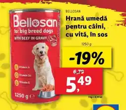 Lidl Bellosan Hrană umedă pentru câini, cu vită, în sos Ofertă