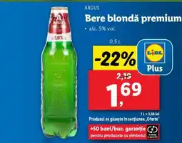 Lidl ARGUS Bere blondă premium Ofertă