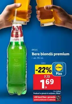 Lidl ARGUS Bere blondă premium Ofertă