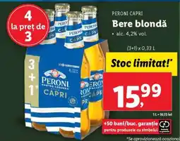Lidl PERONI CAPRI Bere blondă Ofertă