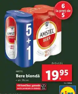 Lidl AMSTEL Bere blondă Ofertă