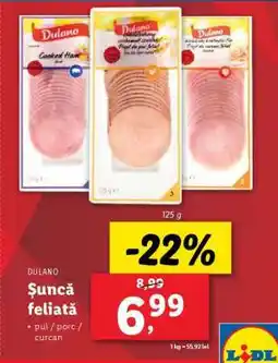Lidl Dulano Șuncă feliată Ofertă