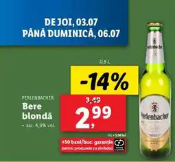 Lidl Perlenbacher Bere blondă Ofertă