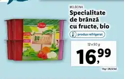Lidl Milbona Specialitate de brânză cu fructe, bio Ofertă