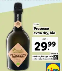 Lidl Prosecco extra dry, bio Ofertă