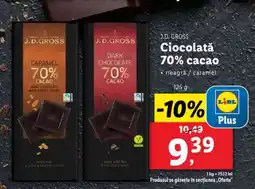 Lidl J.D. Gross Ciocolată 70% cacao Ofertă