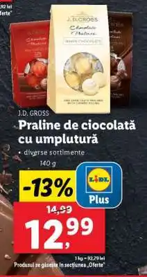 Lidl J.D. Gross Praline de ciocolată cu umplutură Ofertă