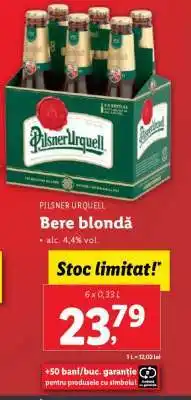 Lidl PILSNER URQUELL Bere blondă Ofertă