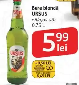 Supeco Bere blondă URSUS Ofertă