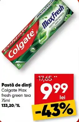 PROFI Pastă de dinți Colgate Max fresh green tea Ofertă
