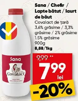 PROFI Sana/Chefir / Lapte bătut/laurt de băut Covalact de țară Ofertă