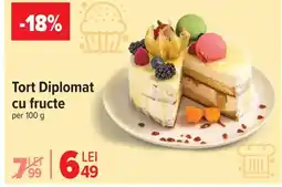 Carrefour Tort Diplomat cu fructe Ofertă