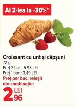Carrefour Croissant cu unt şi căpşuni Ofertă
