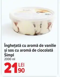 Carrefour îngheţată cu aromă de vanilie și sos cu aromă de ciocolată Simpl Ofertă