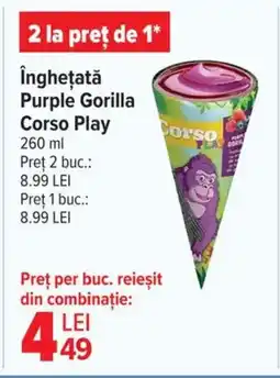 Carrefour Îngheţată Purple Gorilla Corso Play Ofertă