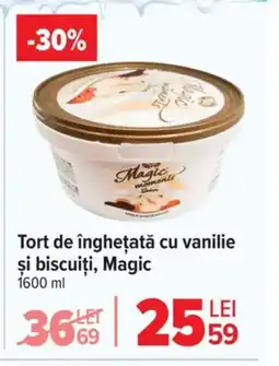 Carrefour Tort de înghețată cu vanilie şi biscuiți, Magic Ofertă
