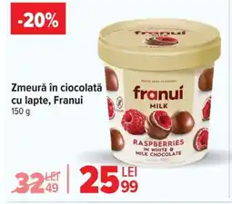 Carrefour Zmeură în ciocolată cu lapte, Franui Ofertă