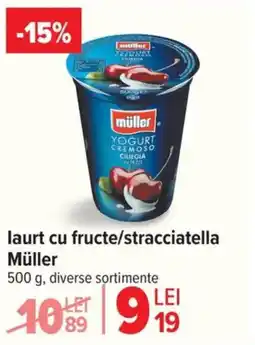 Carrefour laurt cu fructe/stracciatella Müller Ofertă