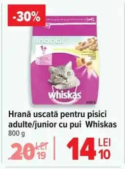 Carrefour Hrană uscată pentru pisici adulte/junior cu pui Whiskas Ofertă