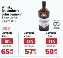 Carrefour Whisky Ballantine's John Lennon/ Elton John Ofertă