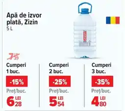 Carrefour Apă de izvor plată, Zizin Ofertă