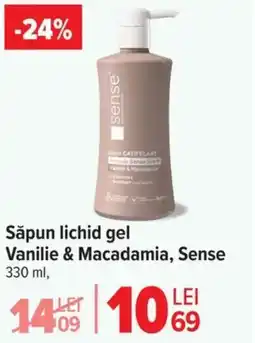 Carrefour Săpun lichid gel Vanilie & Macadamia, Sense Ofertă