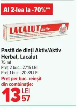 Carrefour Pastă de dinți Aktiv/Aktiv Herbal, Lacalut Ofertă